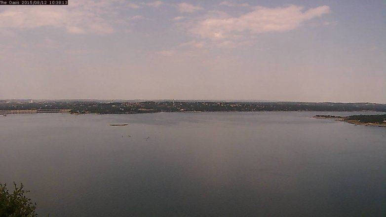 Lake Travis webcam, August 12, 2015 9:45 AM CT