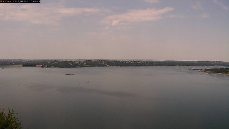 Lake Travis webcam, August 12, 2015 9:50 AM CT