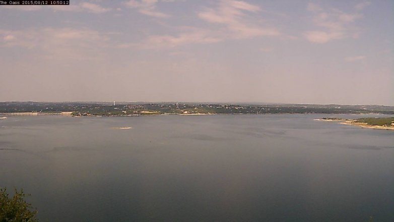 Lake Travis webcam, August 12, 2015 9:55 AM CT