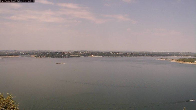Lake Travis webcam, August 12, 2015 10:10 AM CT