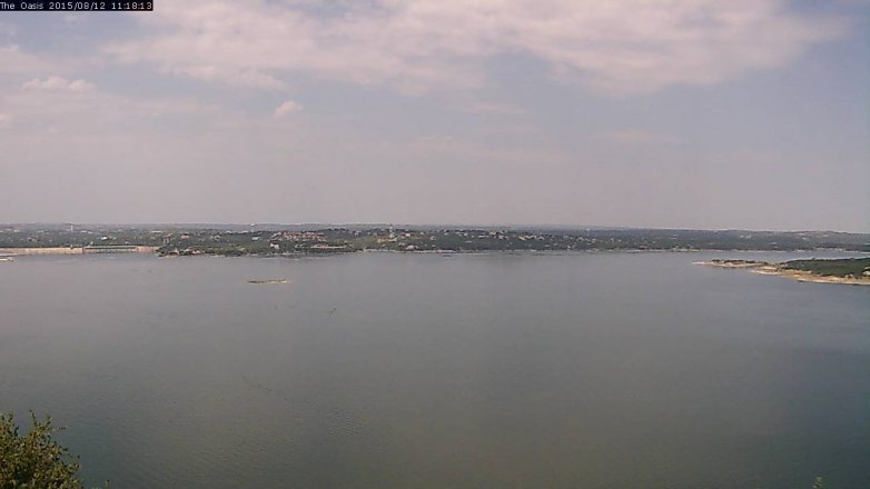 Lake Travis webcam, August 12, 2015 10:25 AM CT