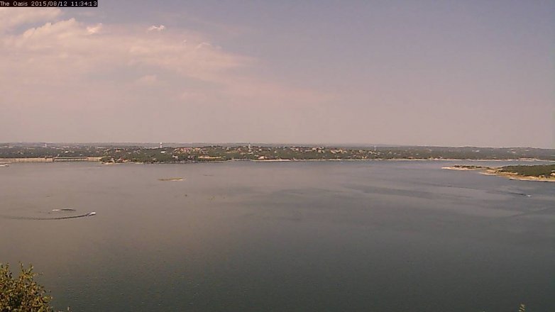 Lake Travis webcam, August 12, 2015 10:40 AM CT