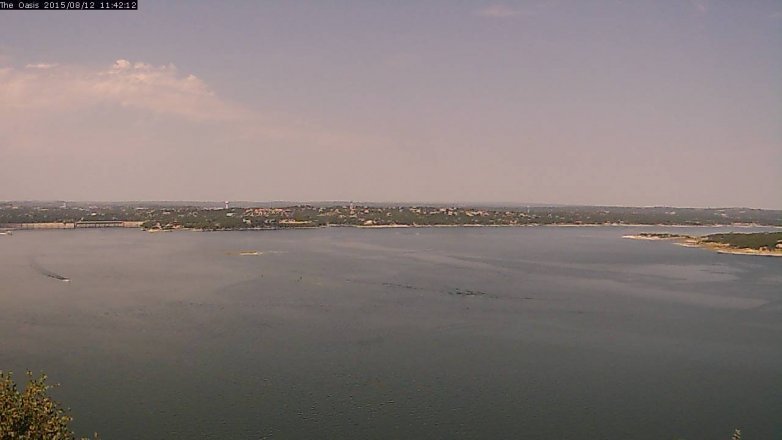 Lake Travis webcam, August 12, 2015 10:50 AM CT