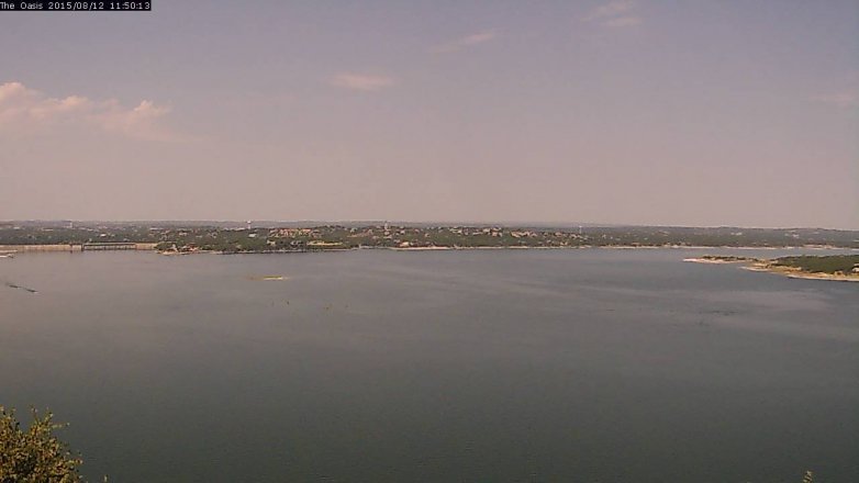 Lake Travis webcam, August 12, 2015 10:55 AM CT