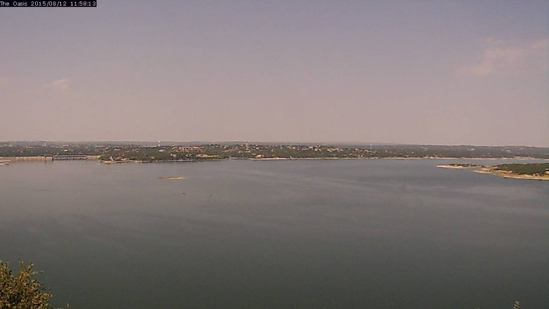 Lake Travis webcam, August 12, 2015 11:05 AM CT