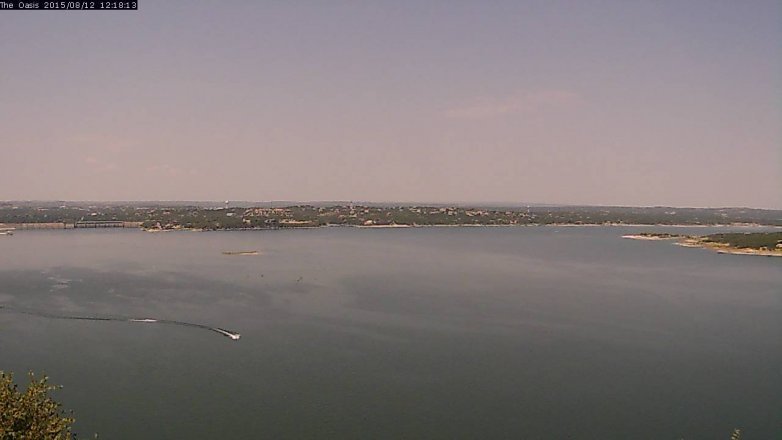 Lake Travis webcam, August 12, 2015 11:25 AM CT