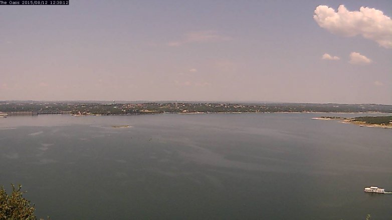 Lake Travis webcam, August 12, 2015 11:45 AM CT