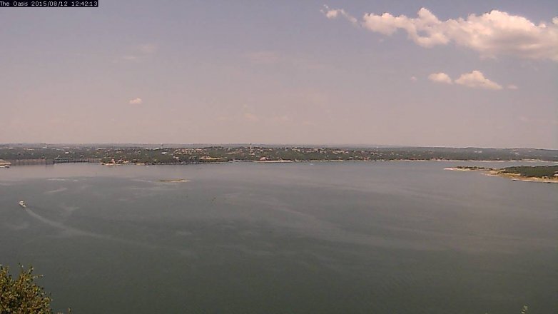 Lake Travis webcam, August 12, 2015 11:50 AM CT