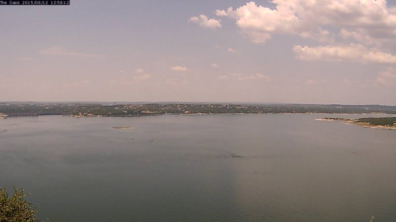 Lake Travis webcam, August 12, 2015 12:05 PM CT