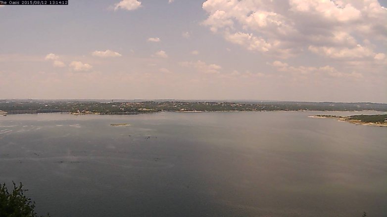 Lake Travis webcam, August 12, 2015 12:20 PM CT