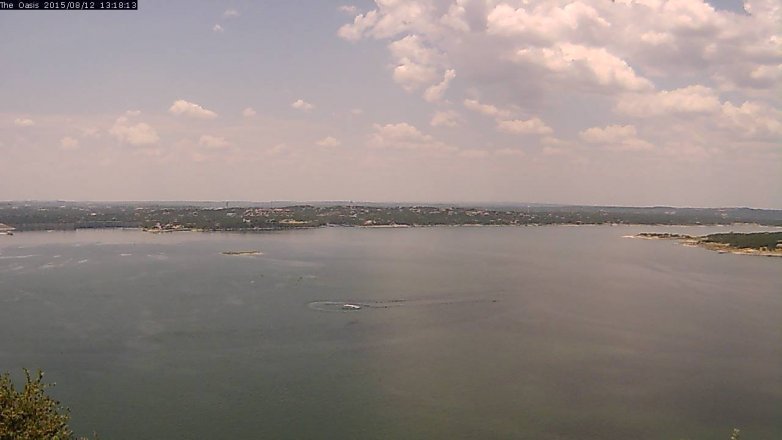 Lake Travis webcam, August 12, 2015 12:25 PM CT