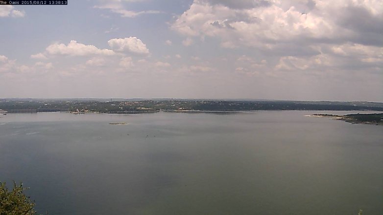 Lake Travis webcam, August 12, 2015 12:45 PM CT