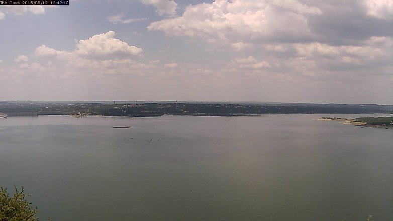 Lake Travis webcam, August 12, 2015 12:50 PM CT
