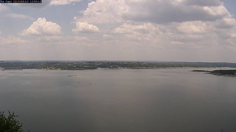 Lake Travis webcam, August 12, 2015 12:55 PM CT