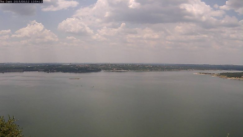Lake Travis webcam, August 12, 2015 1:00 PM CT