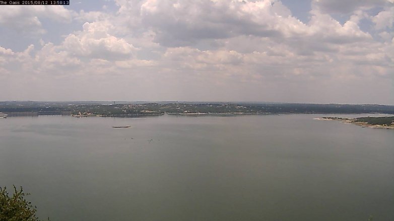 Lake Travis webcam, August 12, 2015 1:05 PM CT