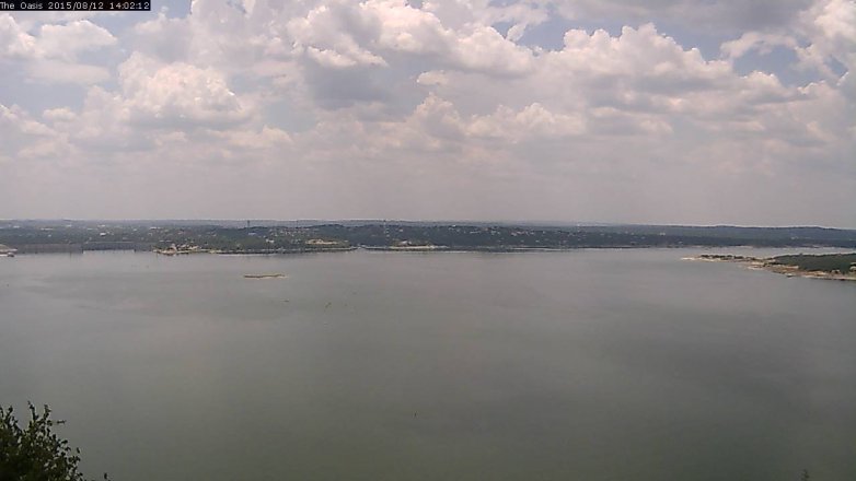 Lake Travis webcam, August 12, 2015 1:10 PM CT