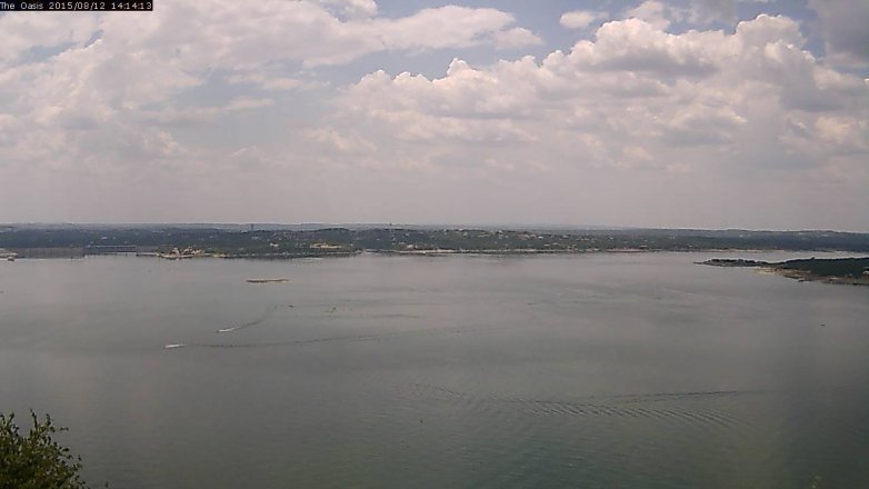 Lake Travis webcam, August 12, 2015 1:20 PM CT