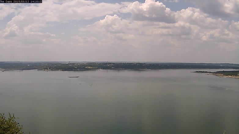Lake Travis webcam, August 12, 2015 1:25 PM CT