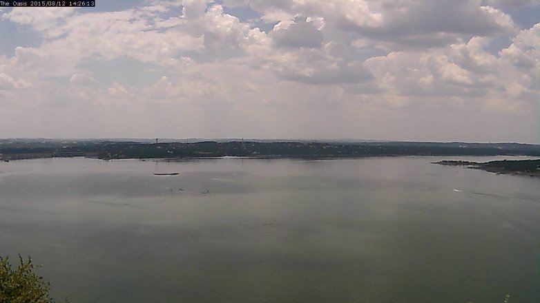 Lake Travis webcam, August 12, 2015 1:35 PM CT