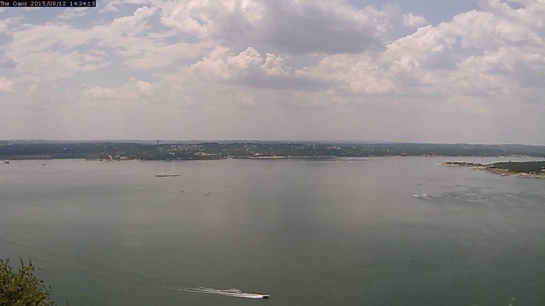 Lake Travis webcam, August 12, 2015 1:40 PM CT