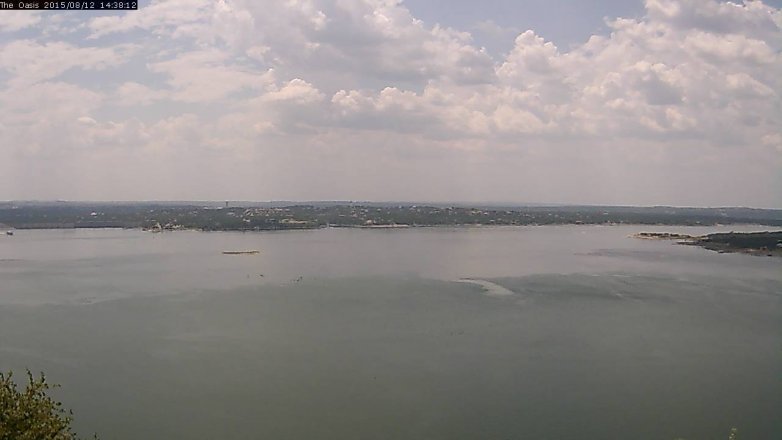 Lake Travis webcam, August 12, 2015 1:45 PM CT