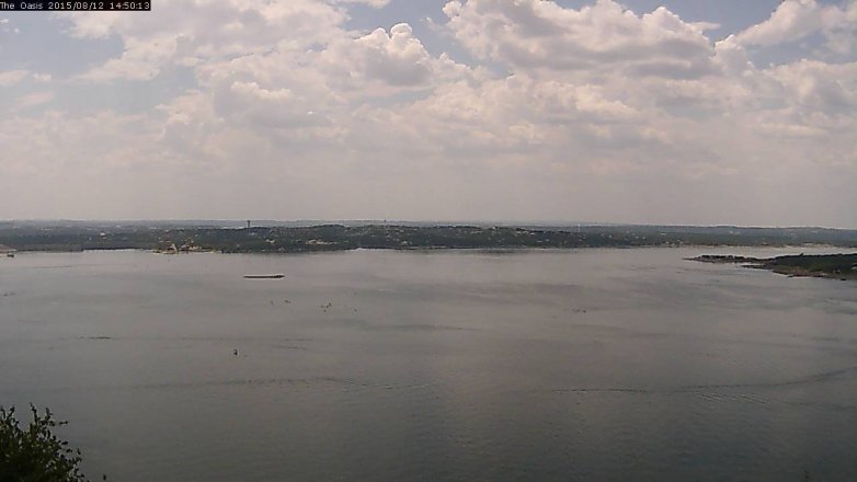 Lake Travis webcam, August 12, 2015 1:55 PM CT