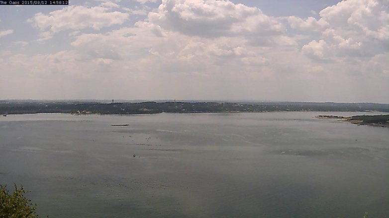 Lake Travis webcam, August 12, 2015 2:05 PM CT