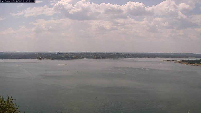 Lake Travis webcam, August 12, 2015 2:10 PM CT