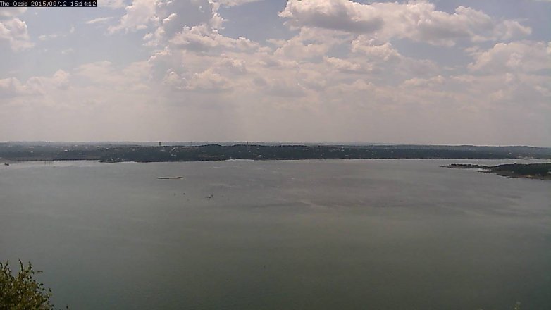 Lake Travis webcam, August 12, 2015 2:20 PM CT
