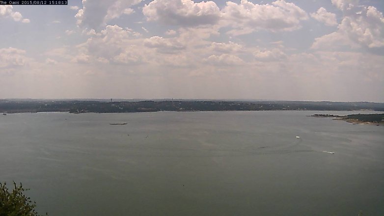 Lake Travis webcam, August 12, 2015 2:25 PM CT