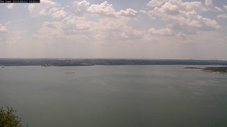 Lake Travis webcam, August 12, 2015 2:30 PM CT