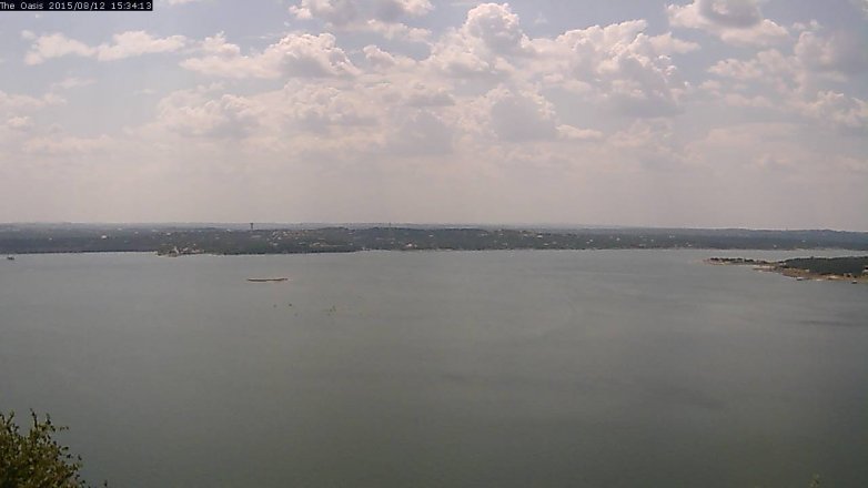 Lake Travis webcam, August 12, 2015 2:40 PM CT