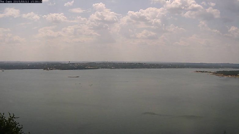 Lake Travis webcam, August 12, 2015 2:45 PM CT