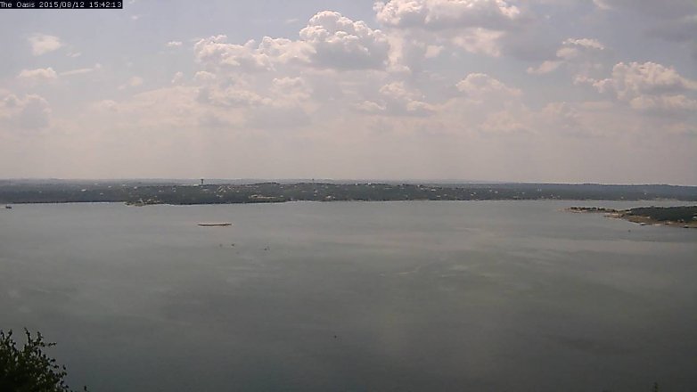 Lake Travis webcam, August 12, 2015 2:50 PM CT