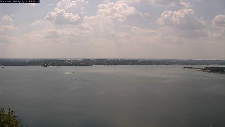 Lake Travis webcam, August 12, 2015 2:55 PM CT