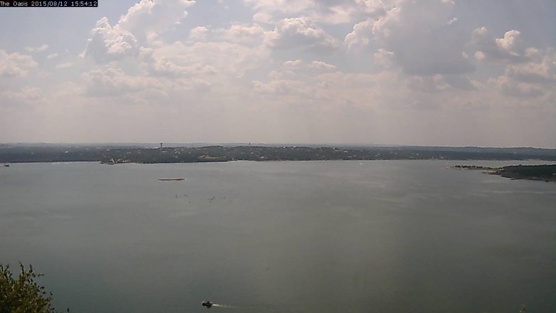 Lake Travis webcam, August 12, 2015 3:00 PM CT