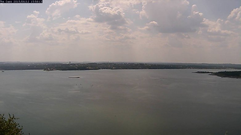 Lake Travis webcam, August 12, 2015 3:05 PM CT