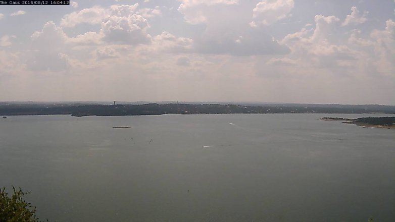 Lake Travis webcam, August 12, 2015 3:10 PM CT