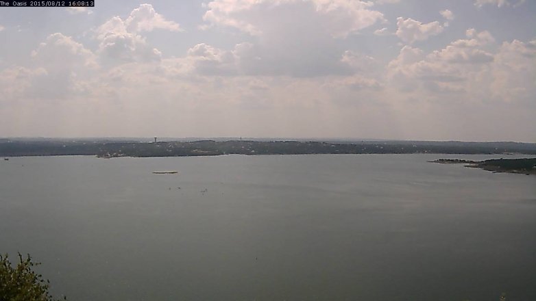 Lake Travis webcam, August 12, 2015 3:15 PM CT