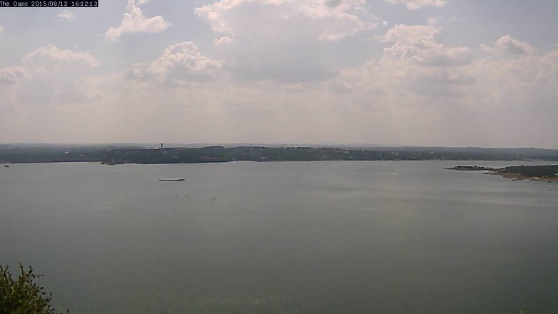 Lake Travis webcam, August 12, 2015 3:20 PM CT