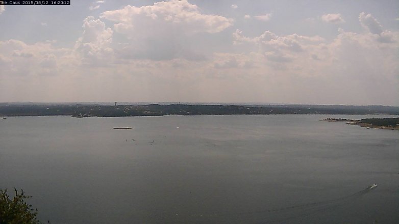 Lake Travis webcam, August 12, 2015 3:25 PM CT