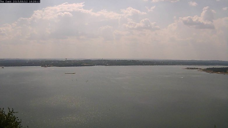Lake Travis webcam, August 12, 2015 3:35 PM CT