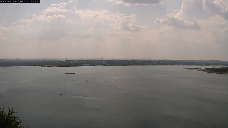 Lake Travis webcam, August 12, 2015 3:40 PM CT