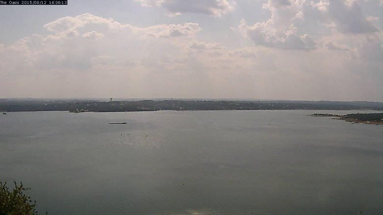 Lake Travis webcam, August 12, 2015 3:45 PM CT