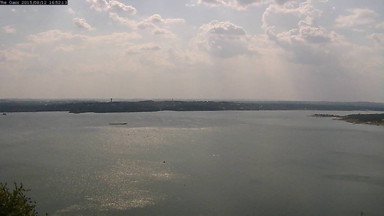 Lake Travis webcam, August 12, 2015 4:00 PM CT