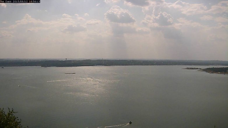 Lake Travis webcam, August 12, 2015 4:05 PM CT
