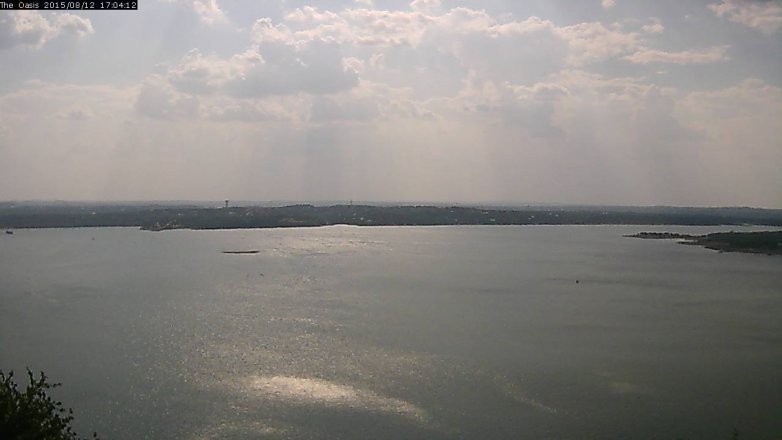 Lake Travis webcam, August 12, 2015 4:10 PM CT