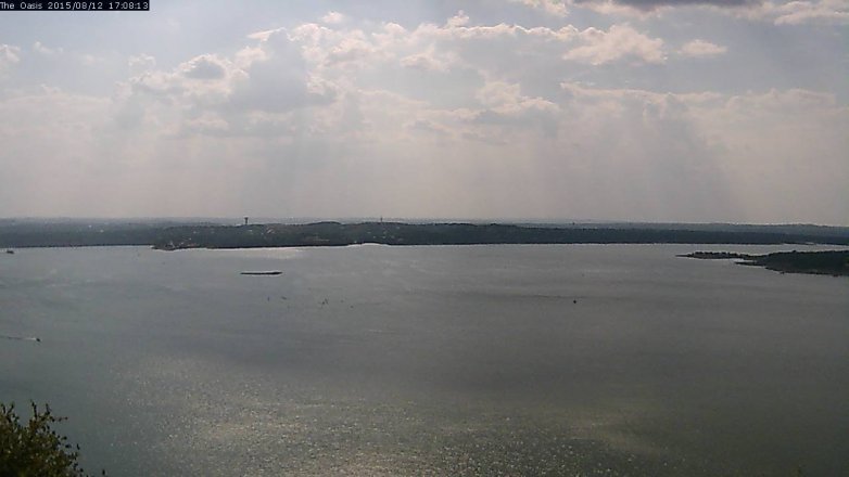 Lake Travis webcam, August 12, 2015 4:15 PM CT