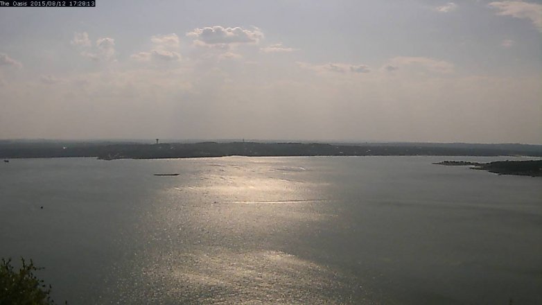 Lake Travis webcam, August 12, 2015 4:35 PM CT
